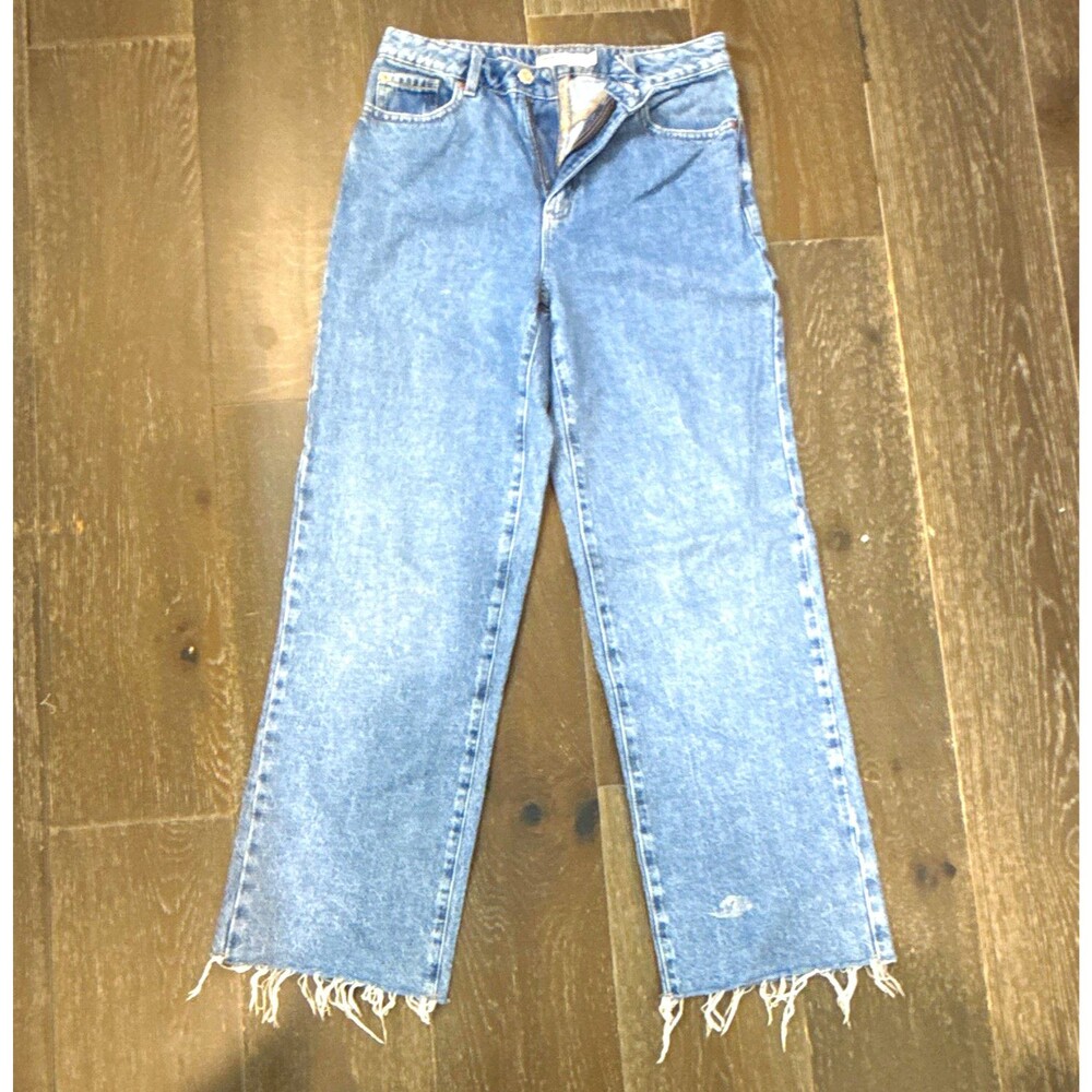 Garage Denim Womens 28 Blue Light Wash High Rise Wide-Leg Jeans Fringe 5-Pkt